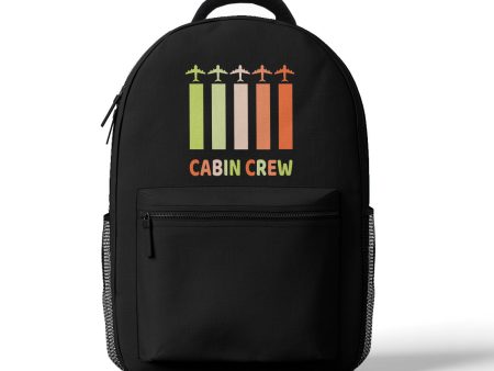 Colourful Cabin Crew Designed 3D Backpacks Discount