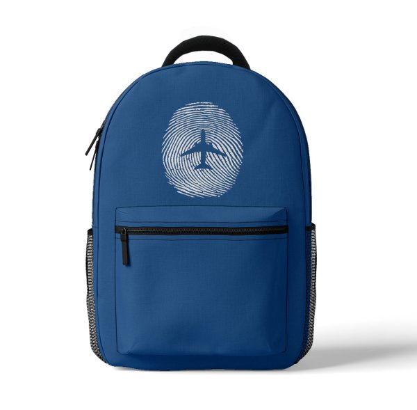 Aviation Finger Print Designed 3D Backpacks Online Sale