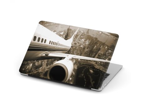 Departing Aircraft & City Scene behind Designed Macbook Cases Cheap